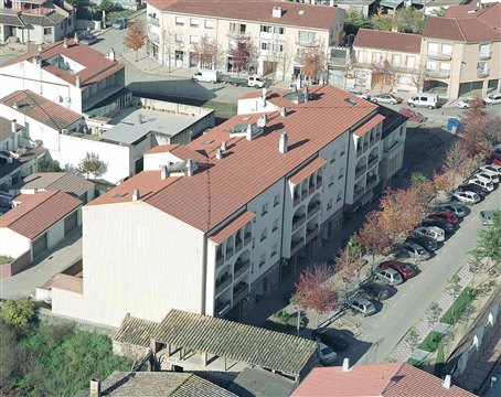 Edificio Puigpedrós - Perspectiva Lateral Aérea