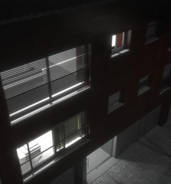 El Terral · Detalle nocturno de fachada